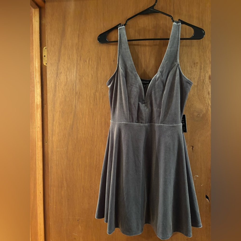Express Charcoal Backless Dress